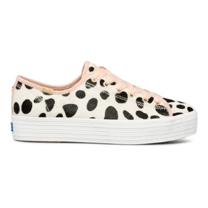 Women's Keds x kate spade Triple Kick Dot Hair Calf White Pink