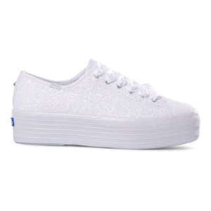 Women's Triple Up Sequins Cel White